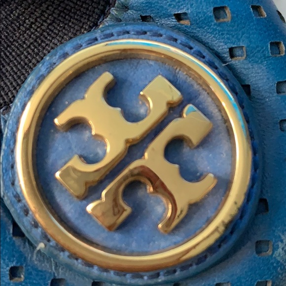 Tory Burch blue ballerina flat slip on shoe 8 - Picture 9 of 10